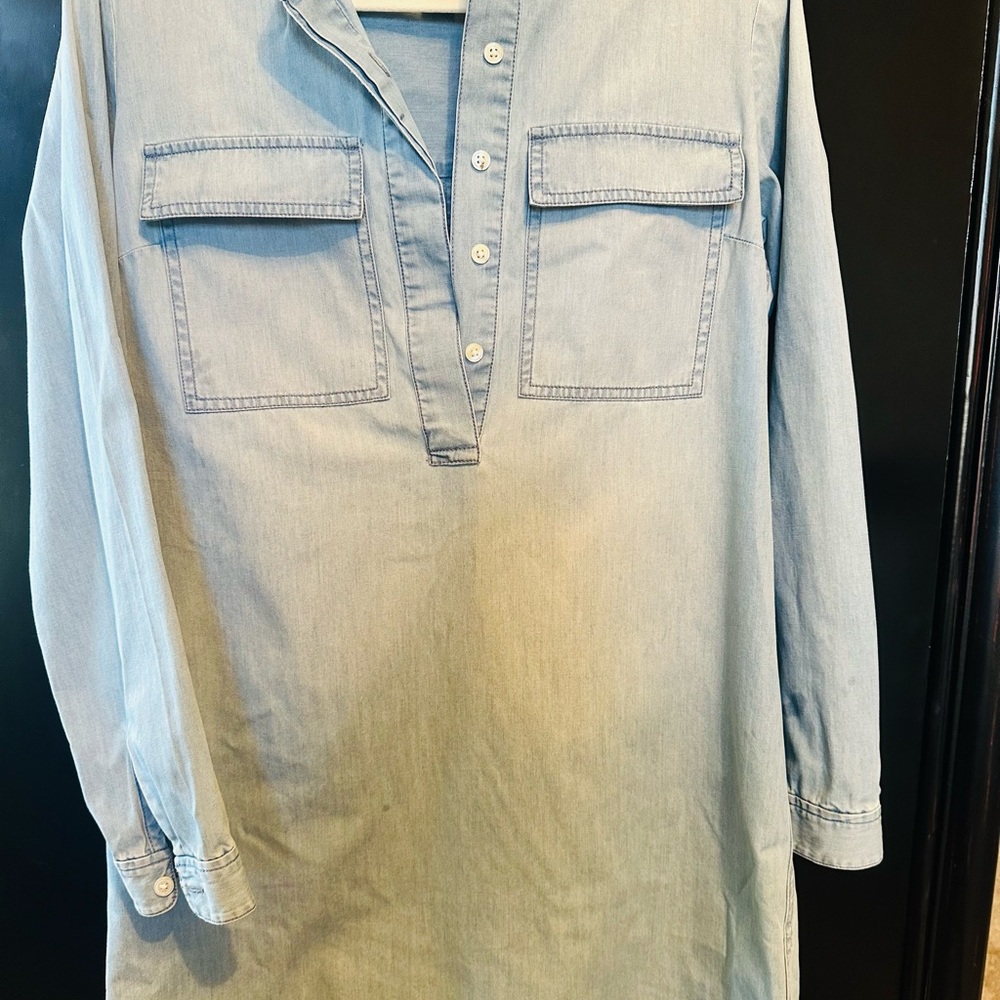 J. Crew Denim Blue Button-Up Dress